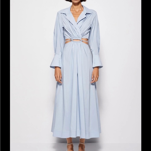 Jonathan Simkhai Light Blue Long Sleeve Dress - Picture 1 of 5